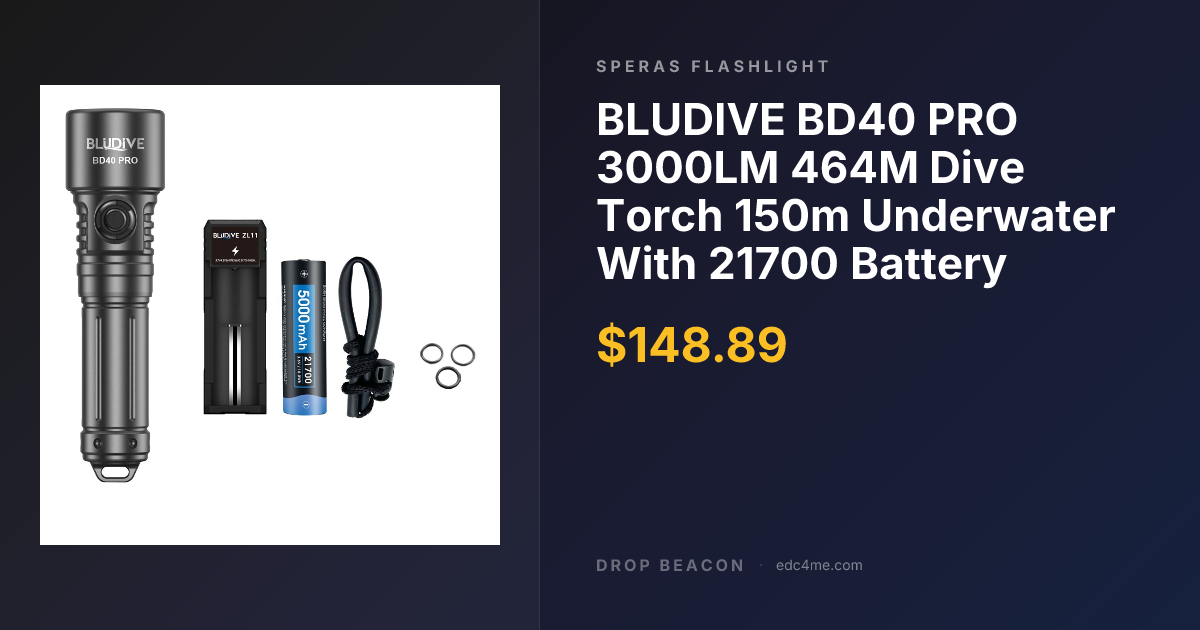 BLUDIVE BD40 PRO 3000LM 4… — Speras Flashlight | Drop Beacon