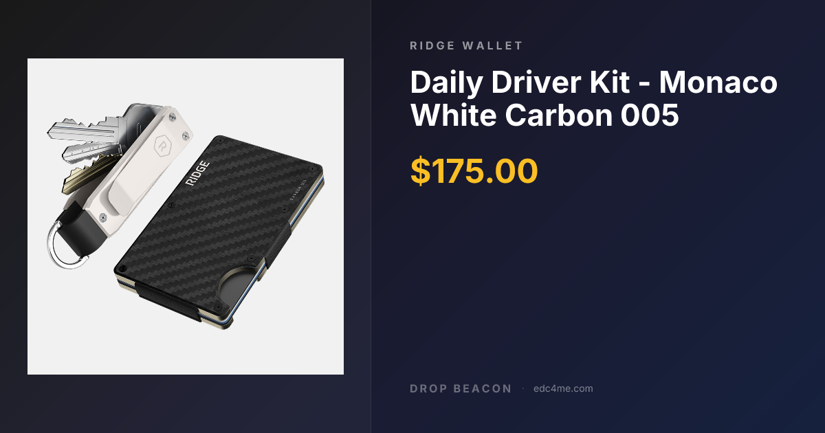 Daily Driver Kit - Monaco Whit… — Ridge Wallet | Drop Beacon