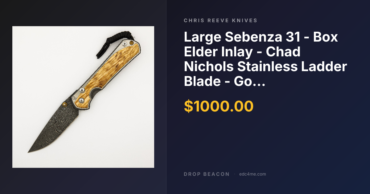 Large Sebenza 31 - Box E… — Chris Reeve Knives | Drop Beacon