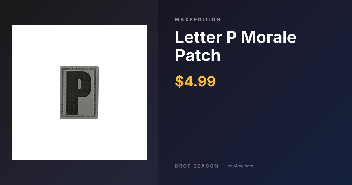Letter P Morale Patch — Maxpedition | Drop Beacon