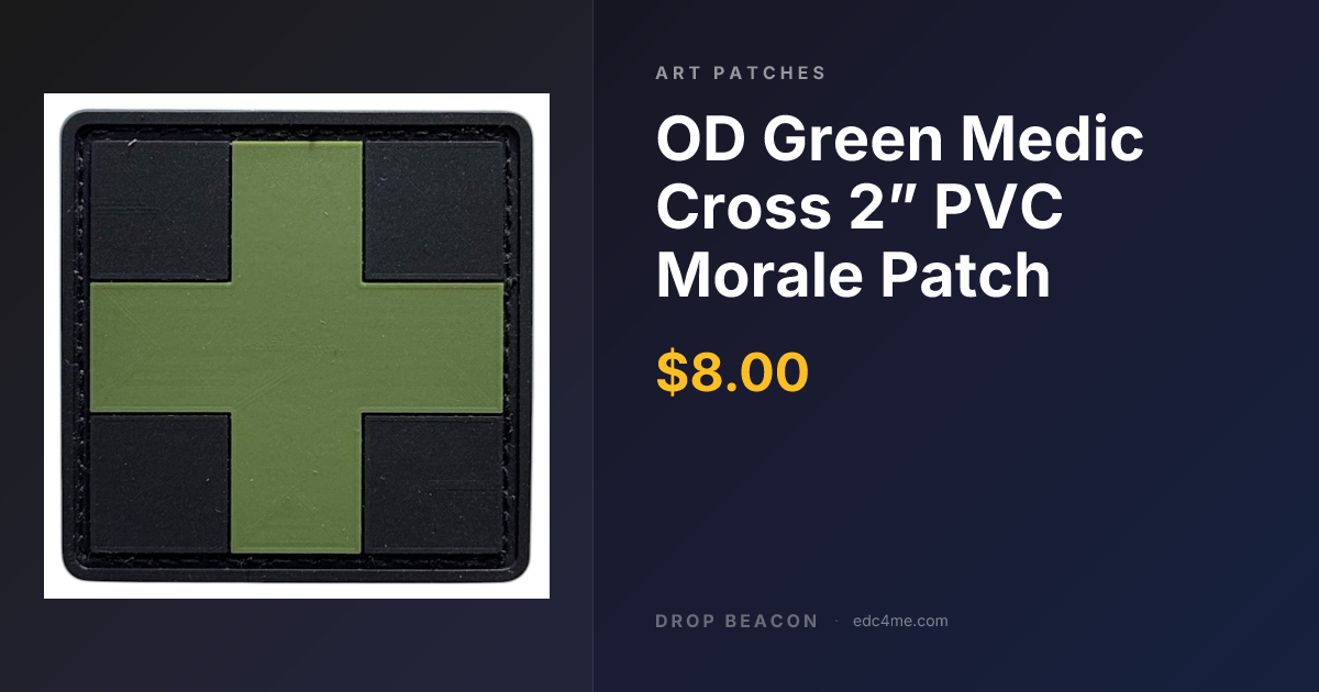 OD Green Medic Cross 2” PVC Mor… — Art Patches — $8 | Drop Beacon