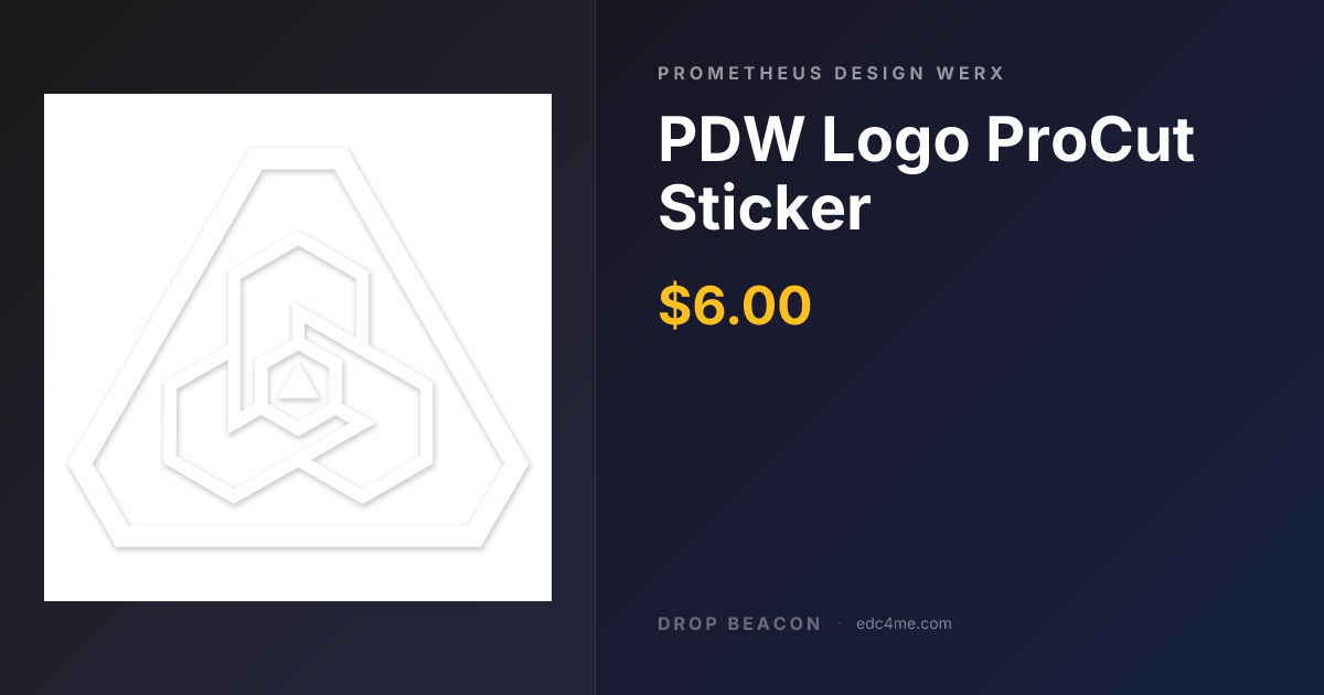 PDW Logo ProCut Stic… — Prometheus Design Werx — $6 | Drop Beacon