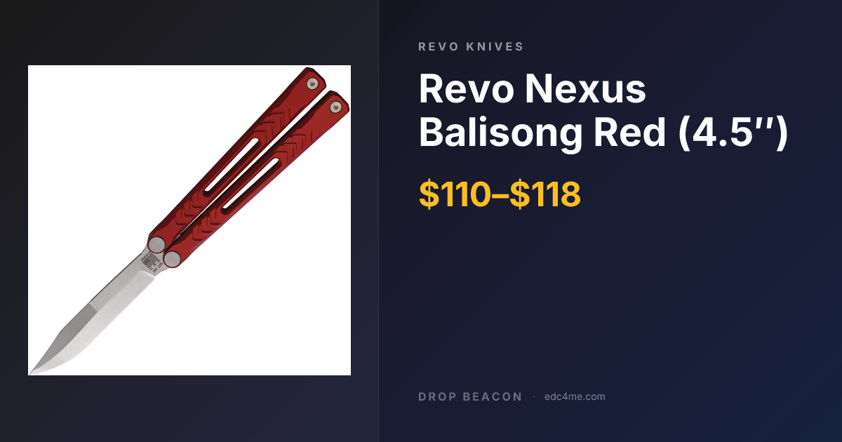 Revo Nexus Balisong Red (4… — REVO Knives — $118.99 | Drop Beacon