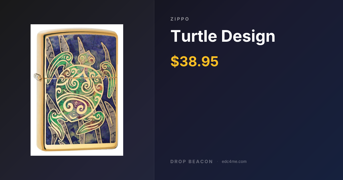 Turtle Design — Zippo — $38.95 | Drop Beacon